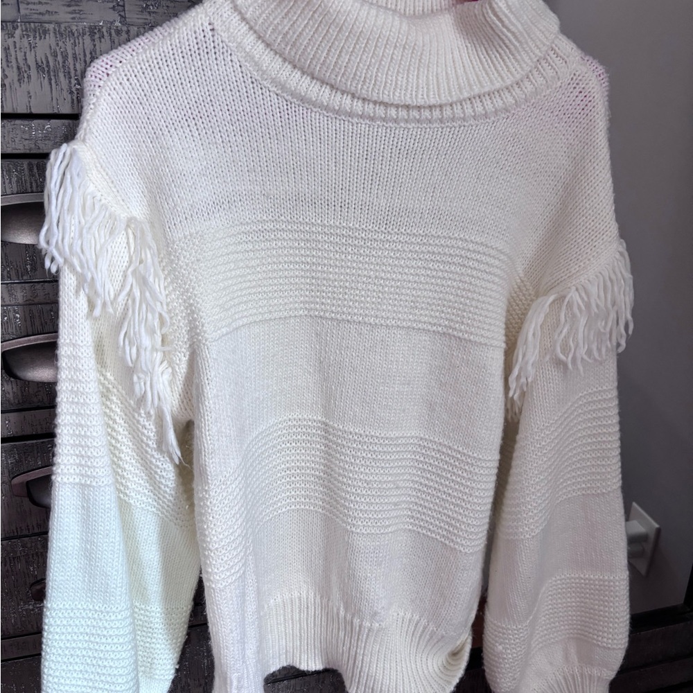 Crescent Cream Cowl Neck Sweater